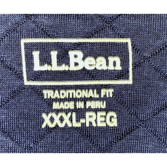 LL Bean Quilted‎ Sweatshirt Mens 3XL Navy Snap Pullover Mock Neck Logo Outdoors - Picture 8 of 15